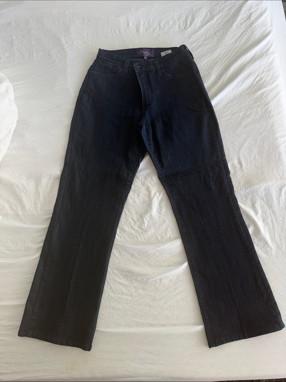 NYDJ Black Wide-Leg High-Rise Jeans